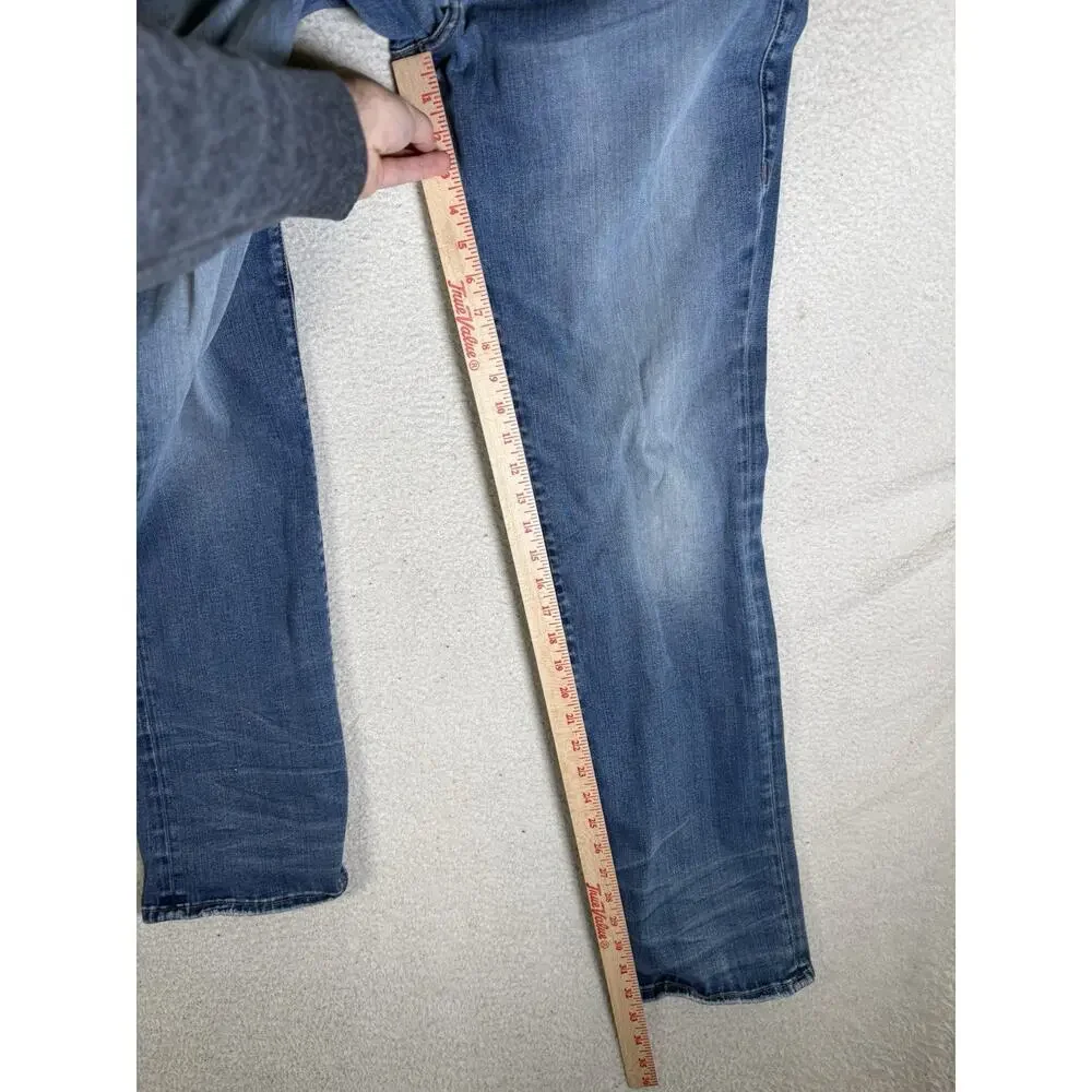 True Religion Ricky Jeans Mens 34x33 Blue Relaxed Fit Straight Leg Pocket READ